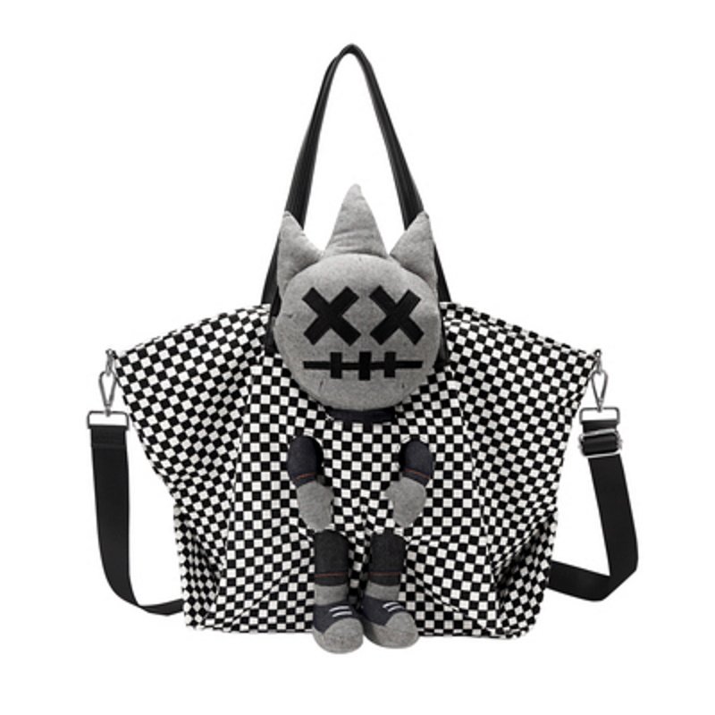 画像4: Plaid Damier x kawsTote Shoulder Bag　カウズ×ダミエチェック柄ラージキャパシティートートショルダーバッグ (4)