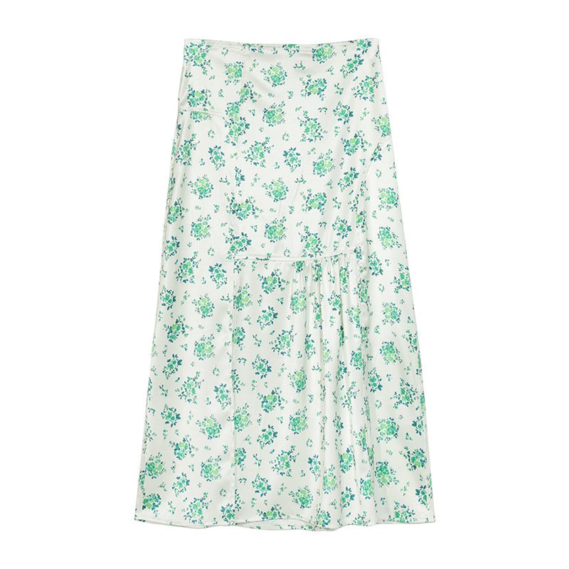 画像8:  Floral below-the-knee length skirtMiddle length skirt フローラル小花柄膝下丈スカートAラインプスカートミドル丈 (8)