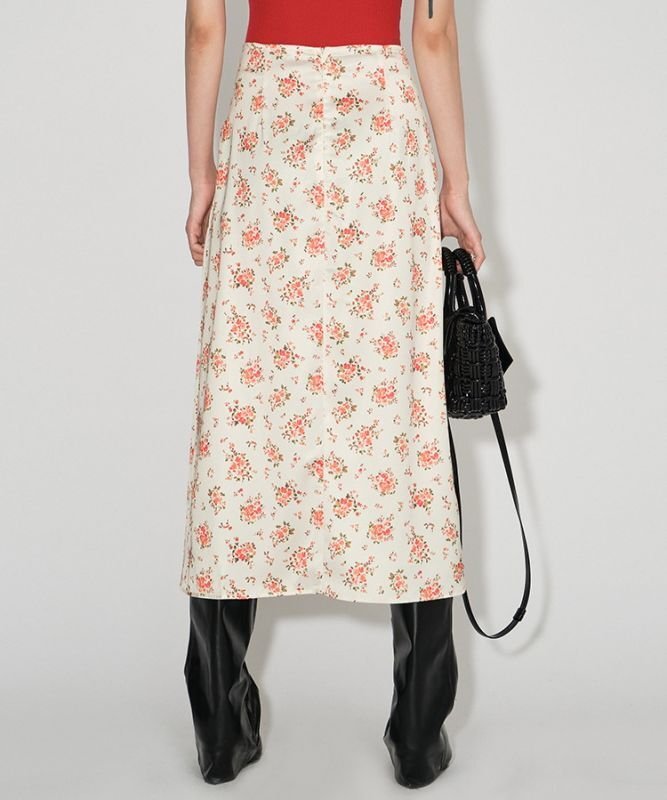 画像5:  Floral below-the-knee length skirtMiddle length skirt フローラル小花柄膝下丈スカートAラインプスカートミドル丈 (5)