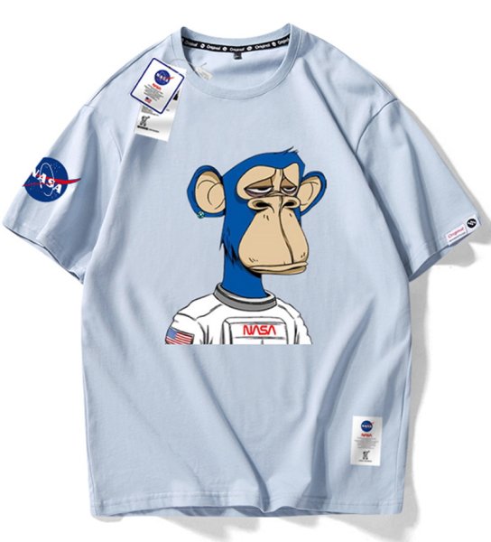 画像1: Unisex NASA xchimpanzee T-shirt　男女兼用ユニセックスNASAナサ×チンパンジープリントTシャツ (1)