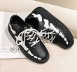 画像11:  Men'sThick Sole Double Bottom leather sneaker shoes 　ユニセックス男女兼用レースアップ シックソールパッチワークレザースニーカー カジュアル シューズ (11)