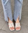 画像10: patent leather cross-woven open toe sandals slippers　レザーパテントレザースクエアトゥクロスオープントゥサンダルスリッパ    (10)