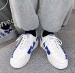 画像6:  Men'sThick Sole Double Bottom leather sneaker shoes 　ユニセックス男女兼用レースアップ シックソールパッチワークレザースニーカー カジュアル シューズ (6)