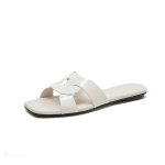 画像3: patent leather cross-woven open toe sandals slippers　レザーパテントレザースクエアトゥクロスオープントゥサンダルスリッパ    (3)
