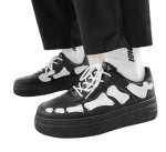 画像9:  Men'sThick Sole Double Bottom leather sneaker shoes 　ユニセックス男女兼用レースアップ シックソールパッチワークレザースニーカー カジュアル シューズ (9)