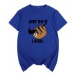 画像15: Sloth just do it laterT-shirt　ユニセックス男女兼用ナマケモノjust do it laterプリントTシャツ (15)