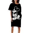 画像1: 22 Women's Mickey and Minnie mouse comic cartoon printed Dress  ミッキー ミニー グラフィックペイント ワンピース ドレス　オーバーサイズ (1)