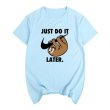 画像7: Sloth just do it laterT-shirt　ユニセックス男女兼用ナマケモノjust do it laterプリントTシャツ (7)