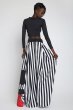 画像2: 22 Women's Mickey comic cartoon printed Striped maxi long skirt ミッキー グラフィックペイント ストライプ柄 ロング丈 マキシ丈スカート (2)