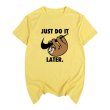 画像4: Sloth just do it laterT-shirt　ユニセックス男女兼用ナマケモノjust do it laterプリントTシャツ (4)