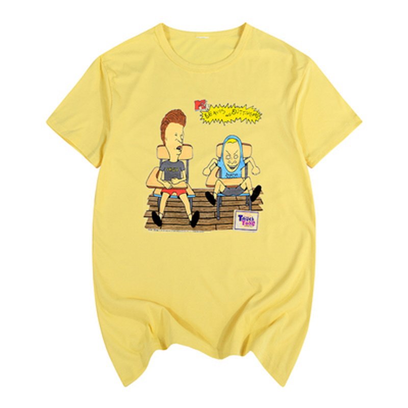 画像2: Beavis and Butt head Cartoon AnimeT-shirt ユニセックス男女兼用ビーバス・アンド・バットヘッドアニメTシャツ (2)