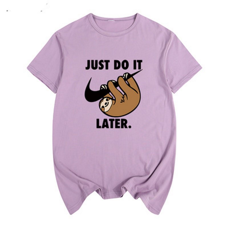 画像8: Sloth just do it laterT-shirt　ユニセックス男女兼用ナマケモノjust do it laterプリントTシャツ (8)