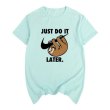 画像12: Sloth just do it laterT-shirt　ユニセックス男女兼用ナマケモノjust do it laterプリントTシャツ (12)