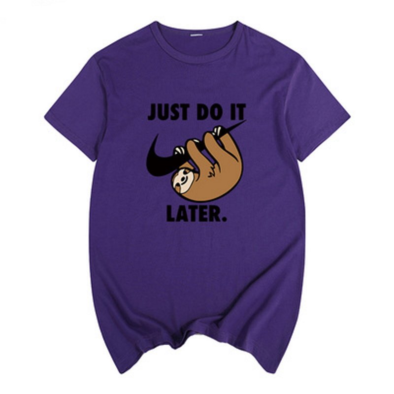 画像13: Sloth just do it laterT-shirt　ユニセックス男女兼用ナマケモノjust do it laterプリントTシャツ (13)