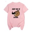 画像14: Sloth just do it laterT-shirt　ユニセックス男女兼用ナマケモノjust do it laterプリントTシャツ (14)