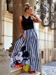 画像5: 22 Women's Mickey comic cartoon printed Striped maxi long skirt ミッキー グラフィックペイント ストライプ柄 ロング丈 マキシ丈スカート (5)