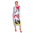 画像1: 22 Women's Minnie mouse comic cartoon printed turtleneck Long Dress  ミニー グラフィックペイント タートルネック  ロング ワンピース ドレス　 (1)