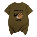 画像16: Sloth just do it laterT-shirt　ユニセックス男女兼用ナマケモノjust do it laterプリントTシャツ (16)