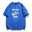画像4: Unisex Tom and Jerry Big JUST DO IT LATER logo Print T-shirt ユニセックス 男女兼用 ペア トムとジェリー トム＆ジェリープリント 半袖 Tシャツ (4)