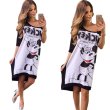 画像1: 22 Women's Mickey  mouse comic cartoon 2tone printed Dress  ミッキー  グラフィックペイント ワンピース ドレス　オーバーサイズ 2トーン (1)