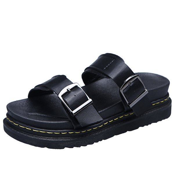 画像1: Cross-border Martin sandals slippers   即発ユニセック男女兼用プラットフォームマーチンサンダル スリッパ (1)