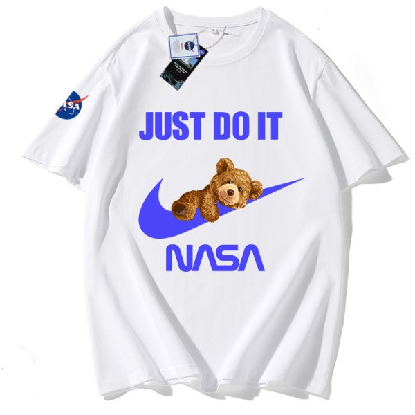 画像1: Unisex JUST DO IT NASA x Bear T-shirt　男女兼用ユニセックス ナサ×ベアプリントTシャツ (1)