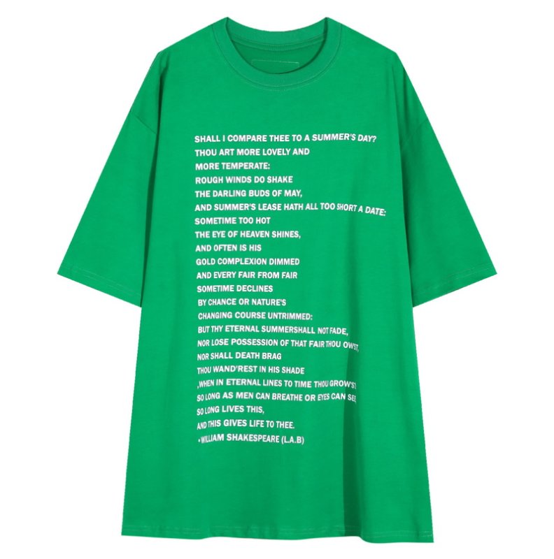 画像1: English logo print oversize t-shirt　ユニセックス男女兼用アルファベットロゴプリントTシャツ (1)