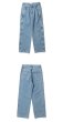 画像4: Unisex side button wide straight denim jeans Pants　ユニセックス男女兼用 サイドボタンワイドストレートデニムジーンズパンツ (4)