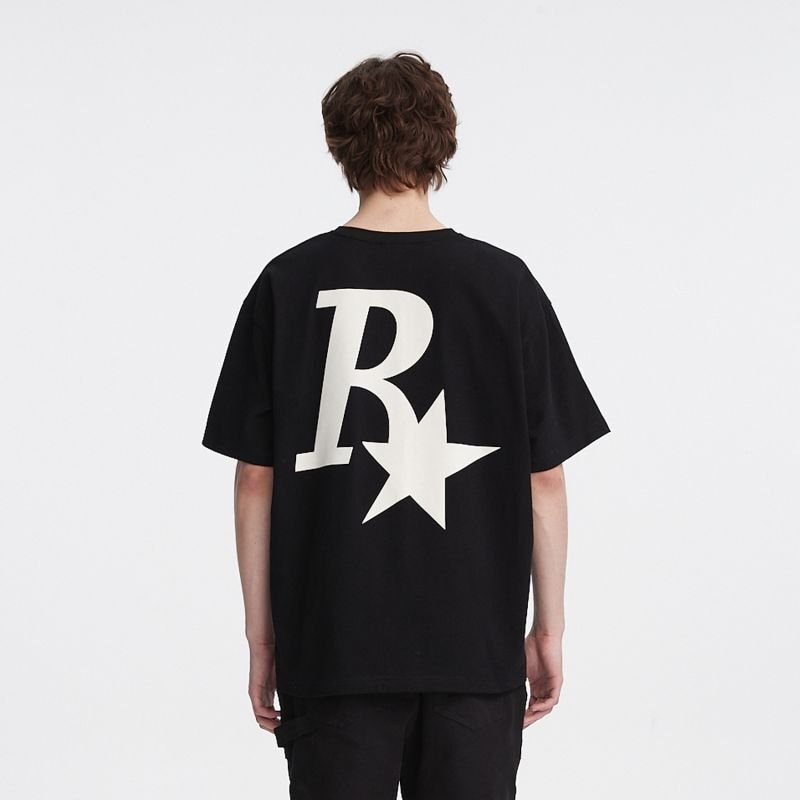 画像9: R star logo oversize t-shirt ユニセックス男女兼用R&スターロゴプリントTシャツ (9)