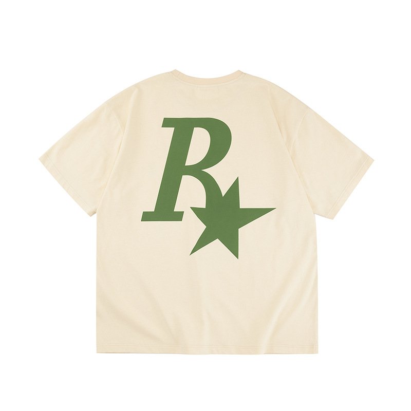 画像10: R star logo oversize t-shirt ユニセックス男女兼用R&スターロゴプリントTシャツ (10)