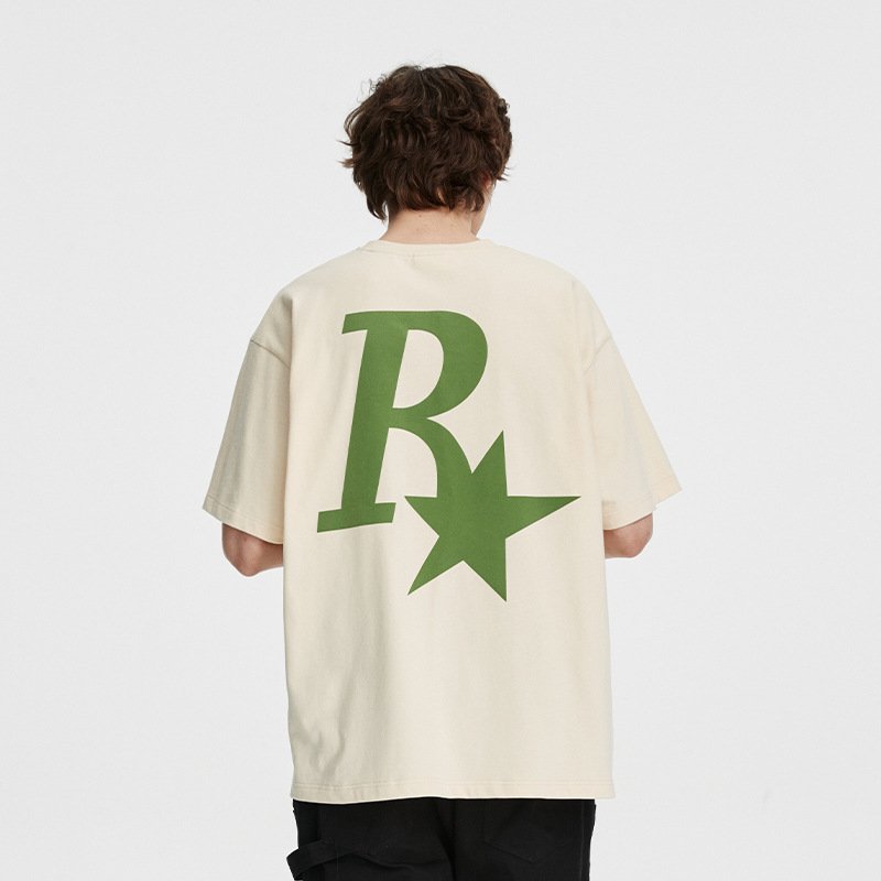 画像8: R star logo oversize t-shirt ユニセックス男女兼用R&スターロゴプリントTシャツ (8)