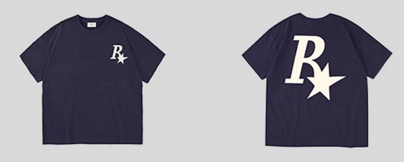 画像7: R star logo oversize t-shirt ユニセックス男女兼用R&スターロゴプリントTシャツ (7)