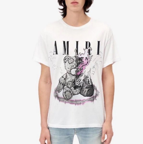 画像1: AMIRI Angry Bear t-shirt　ユニセックス男女兼用AMIRI怒りのベアプリントTシャツ (1)