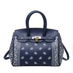 画像4: Paisley Bandana pattern Birkin style tote bag Messenger bag  ユニセックス ペイズリー柄 バンダナ柄 キャンバストートバック　 (4)