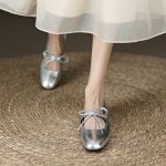 画像10: women's Back strap bow flat pumps　バックストラップボウリボン付きエナメルフラットパンプスシューズ  (10)