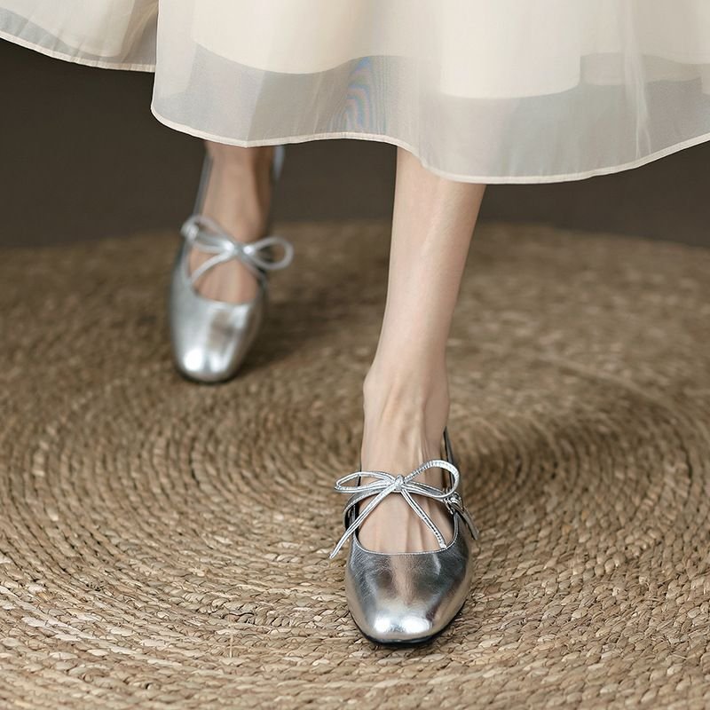 画像10: women's Back strap bow flat pumps　バックストラップボウリボン付きエナメルフラットパンプスシューズ  (10)