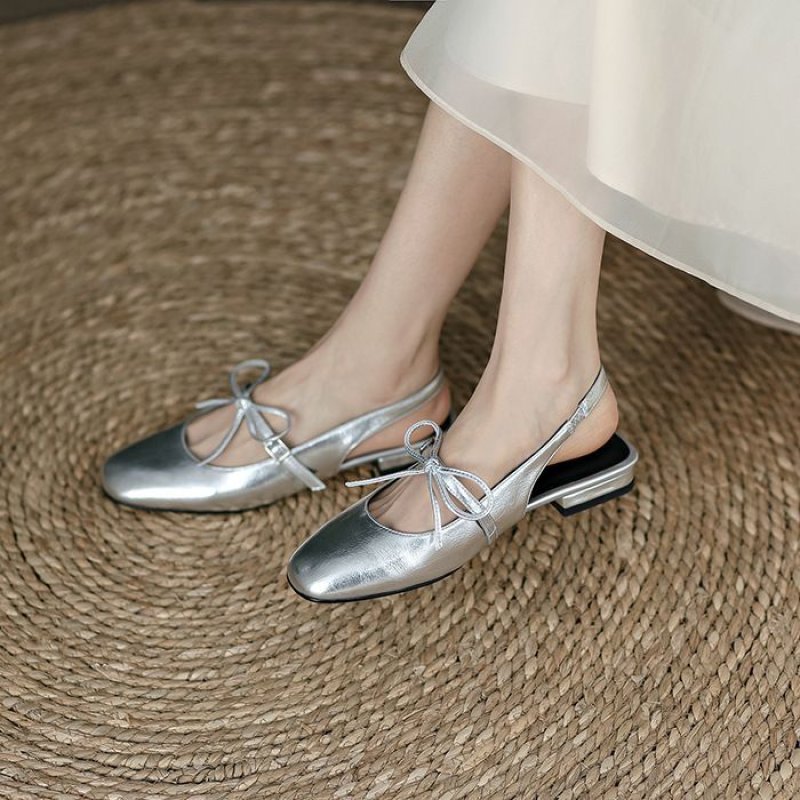画像7: women's Back strap bow flat pumps　バックストラップボウリボン付きエナメルフラットパンプスシューズ  (7)
