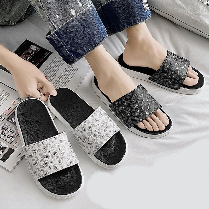 画像3: Paisley bandana pattern  soft bottom sandals slippers   ユニセック男女兼用ペイズリーバンダナ柄フリップフロップサンダルシャワーサンダル ビーチサンダル  (3)