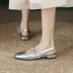 画像8: women's Back strap bow flat pumps　バックストラップボウリボン付きエナメルフラットパンプスシューズ  (8)