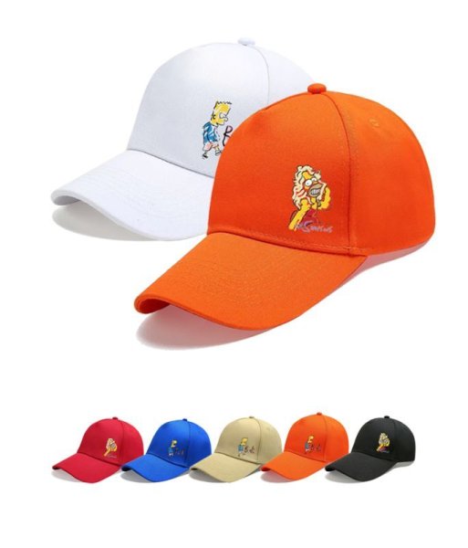 画像1: 22 The Simpsons Simpson Handpaint adjustable baseball cap ユニセックス男女兼用 ザ・シンプソンズ 手書きペイント 野球帽 ベースボールキャップ 帽子 (1)