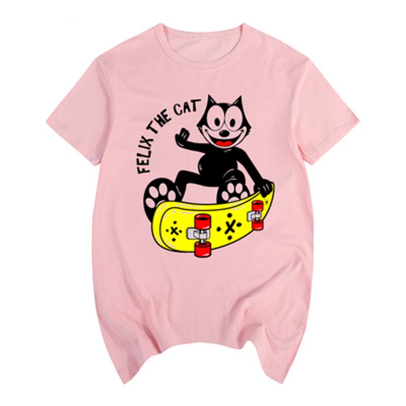 画像5: Felix the Cat skateboard graffiti retro nostalgicT-shirt ユニセックス男女兼用フェリックスザキャットスケートボードTシャツ (5)