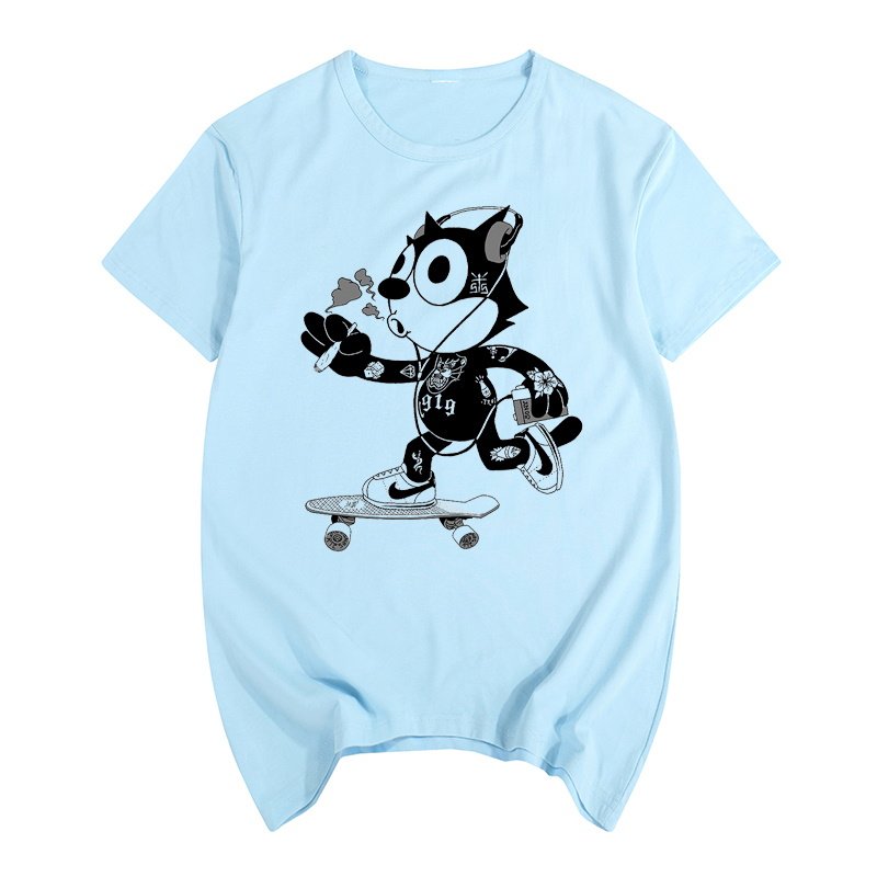 画像7: Felix the Cat skateboard DJ hip hop graffiti retro nostalgicT-shirt ユニセックス男女兼用フェリックスザキャットスケートボード&DJヒップホップTシャツ (7)