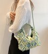 画像9:  Woman’s denim fringe one-shoulder Mini tote shoulder bag  デニムフリンジトート ショルダー フレンチバッグ (9)