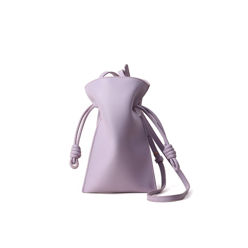 画像4:  mini leather bucket shoulder Bag Mobile phone bag  本革ソフトレザーミニバケットショルダートートバッグ (4)