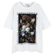 画像1: FXK American Retro Floral Oil Painting Print t-shirt　ユニセックス男女兼用レトロフローラルオイルペインティングプリントルTシャツ (1)