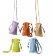 画像6:  mini leather bucket shoulder Bag Mobile phone bag  本革ソフトレザーミニバケットショルダートートバッグ (6)