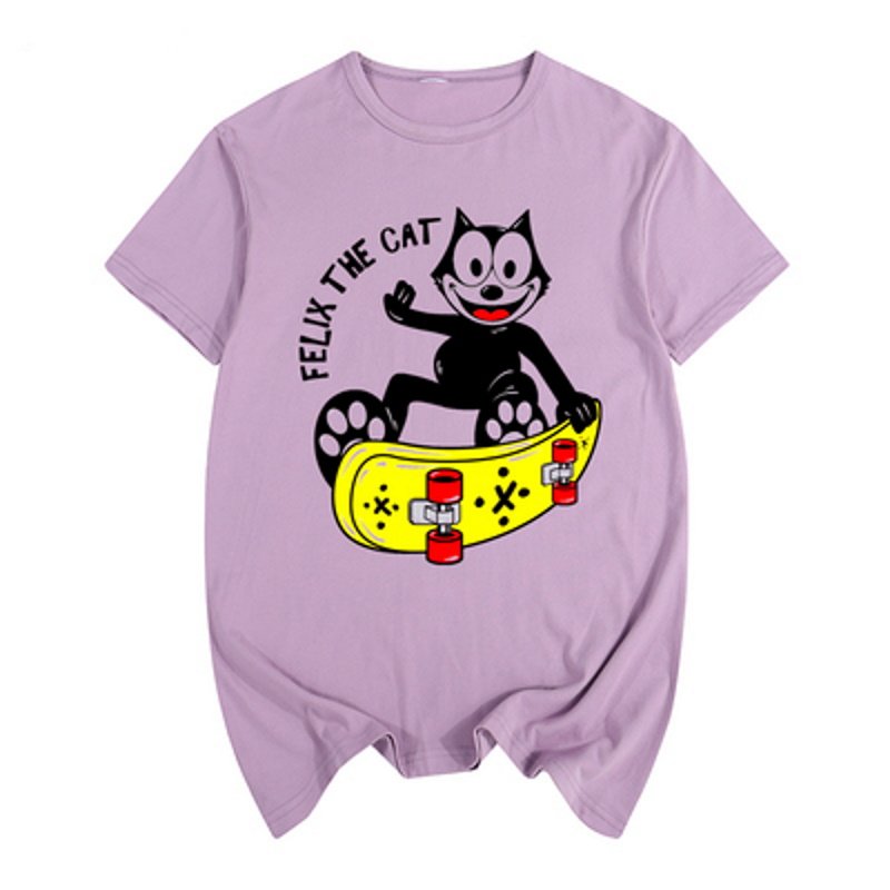 画像4: Felix the Cat skateboard graffiti retro nostalgicT-shirt ユニセックス男女兼用フェリックスザキャットスケートボードTシャツ (4)