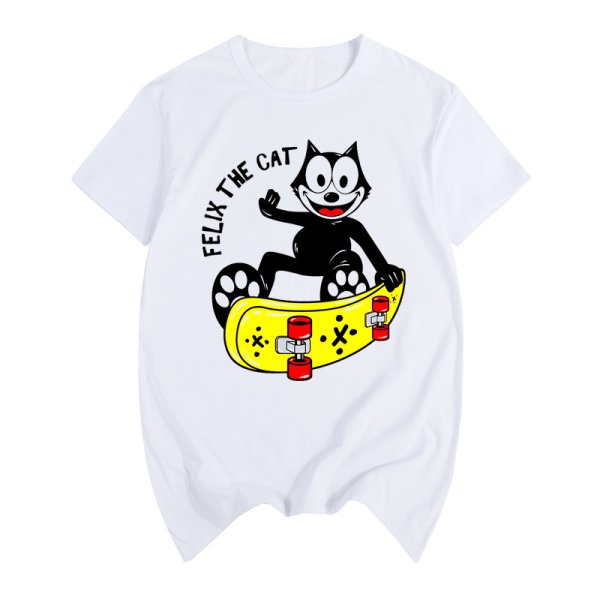 画像1: Felix the Cat skateboard graffiti retro nostalgicT-shirt　ユニセックス男女兼用フェリックスザキャットスケートボードTシャツ (1)