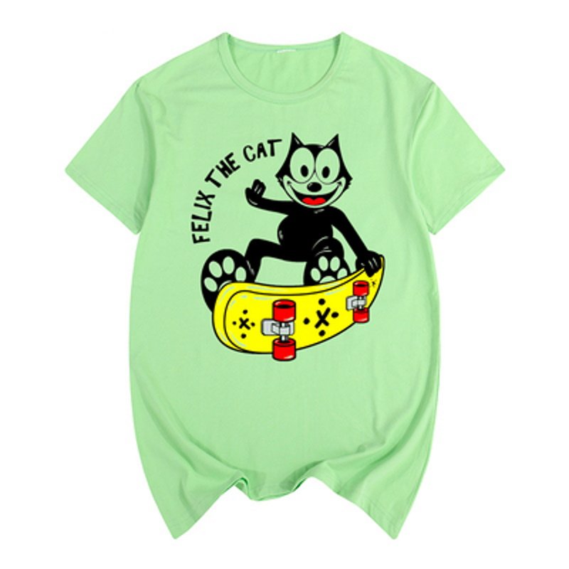 画像6: Felix the Cat skateboard graffiti retro nostalgicT-shirt ユニセックス男女兼用フェリックスザキャットスケートボードTシャツ (6)