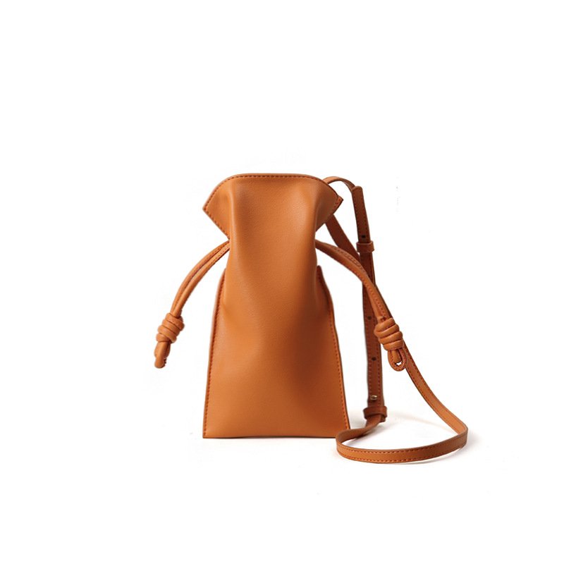 画像5:  mini leather bucket shoulder Bag Mobile phone bag  本革ソフトレザーミニバケットショルダートートバッグ (5)